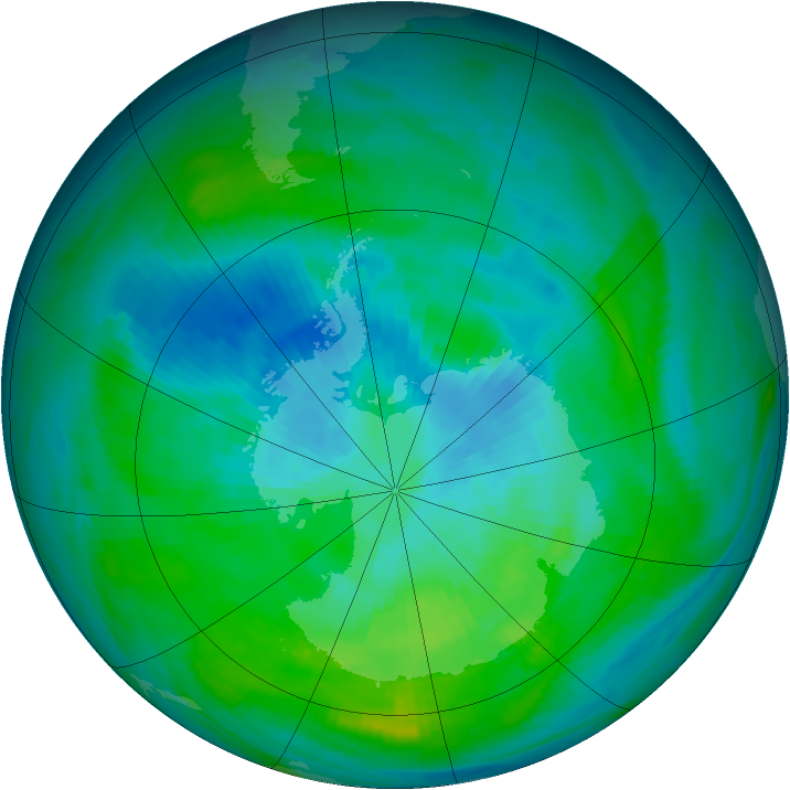 Antarctic ozone map for 04 March 1979